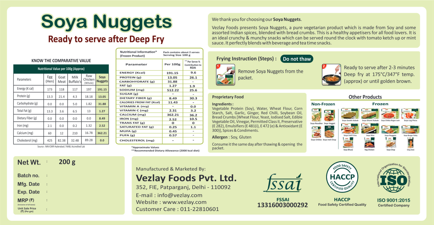 Vezlay Soya Nuggets (200 gms)