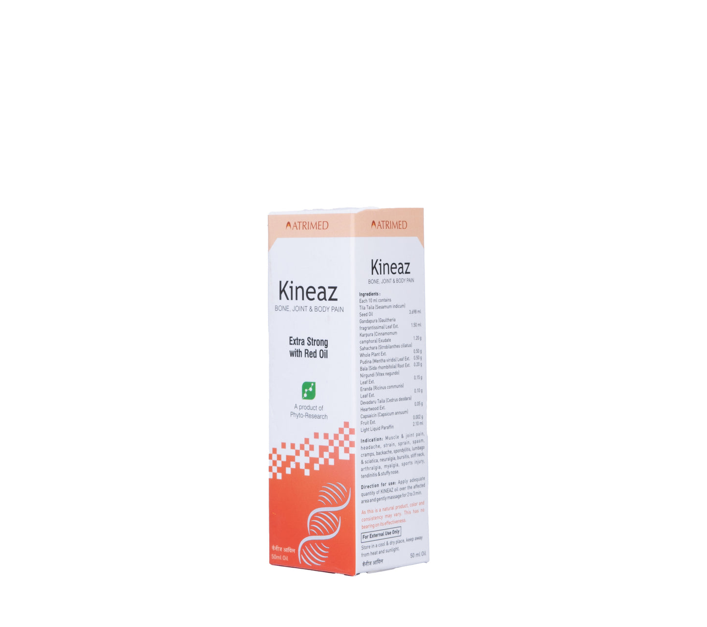Atrimed Kineaz Pain Relief Oil – Extra Strong with Red Oil – For Muscle, Joint, Knee, Back, Body Pain & Headache – Ayurvedic, Natural, Fast-Acting, 50 ml (Pack of 3)