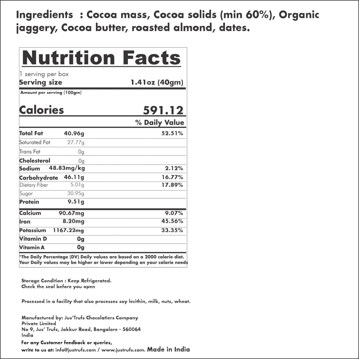 Jus'Trufs Nutrient-Rich Chocolate Indulgence Mandala (Box of 25)