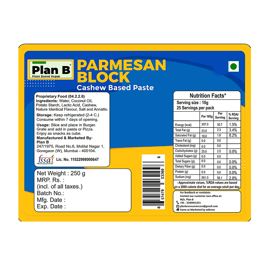 Plan B Parmesan Block 250 g