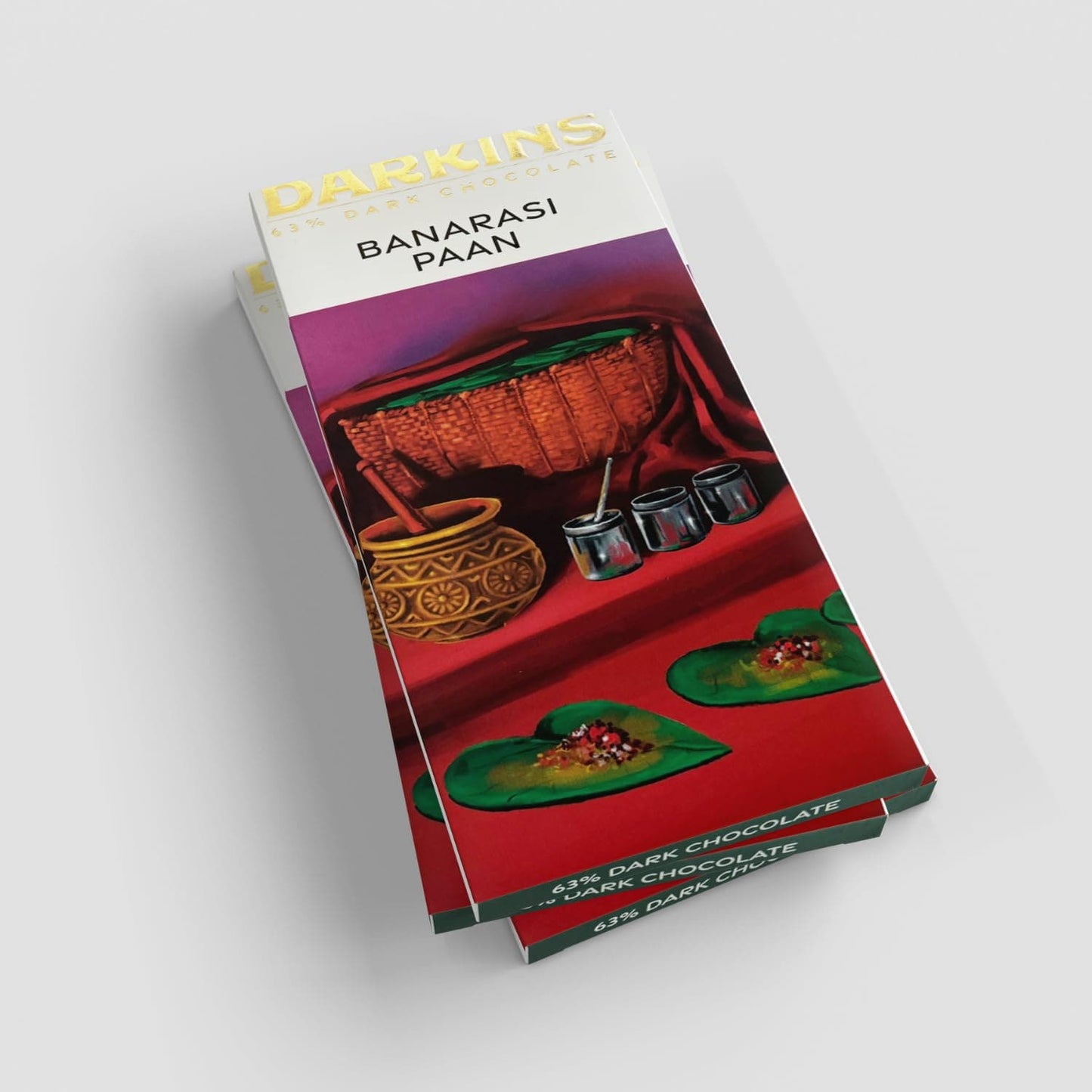 DARKINS Dark Chocolate | 63% Dark Chocolate With Banarsi Paan | 50 Gm Each Pack of 3