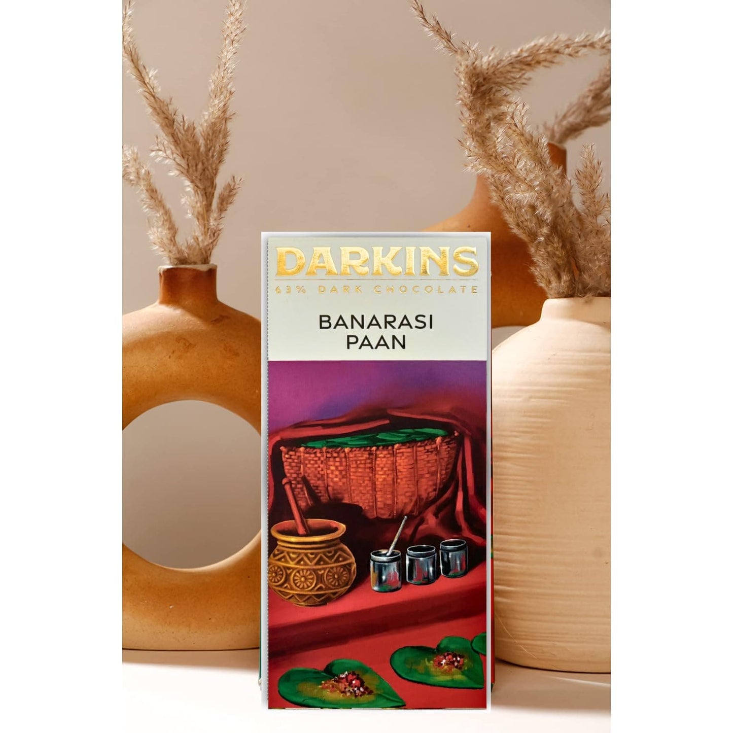 DARKINS Dark Chocolate | 63% Dark Chocolate With Banarsi Paan | 50 Gm Each Pack of 3