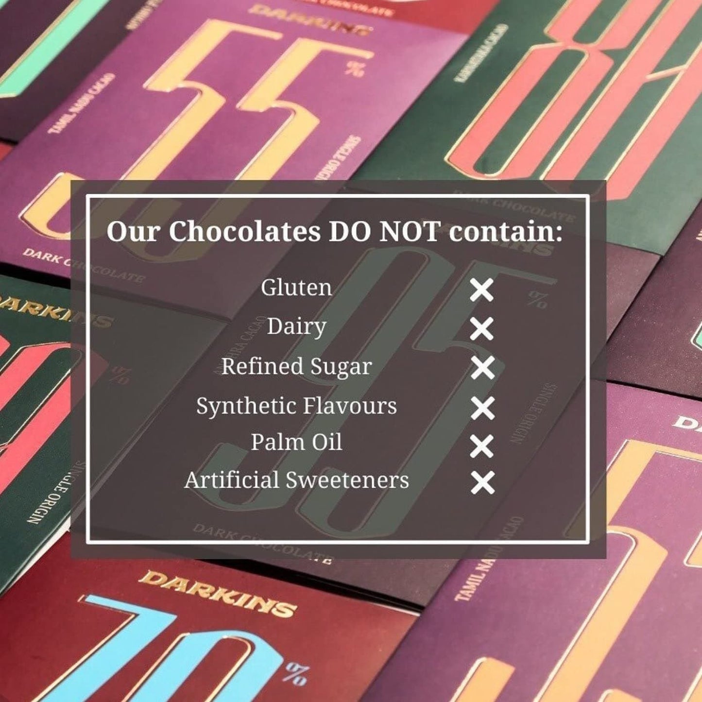DARKINS Dark Chocolate | 63% Dark Chocolate With Banarsi Paan | 50 Gm Each Pack of 3