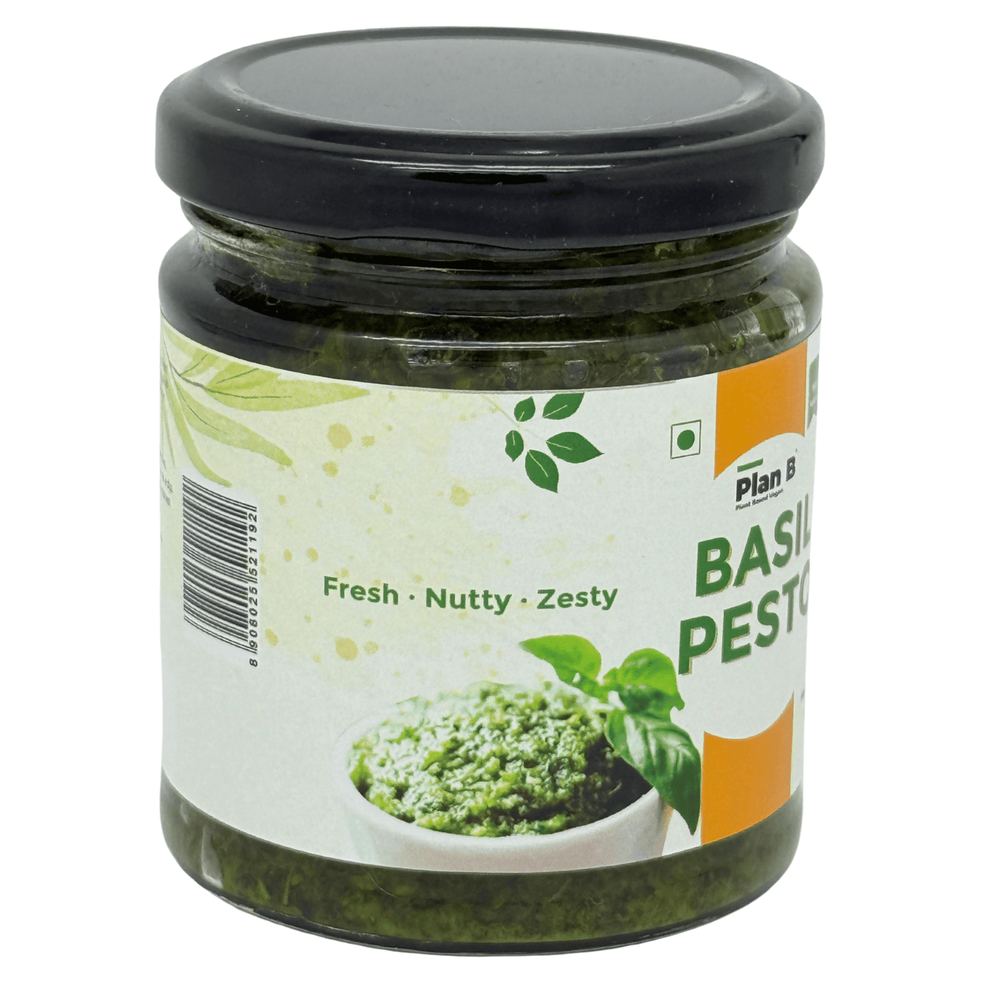 Plan B Vegan Basil Pesto Sauce | Dairy-Free, No Preservatives | Made with Basil, Olive Oil & Pumpkin Seeds | Plant-Based, Gluten-Free | 180g Jar