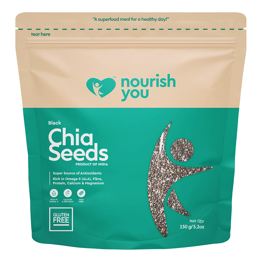 NOURISH YOU RAW BLACK CHIA SEEDS - 150G