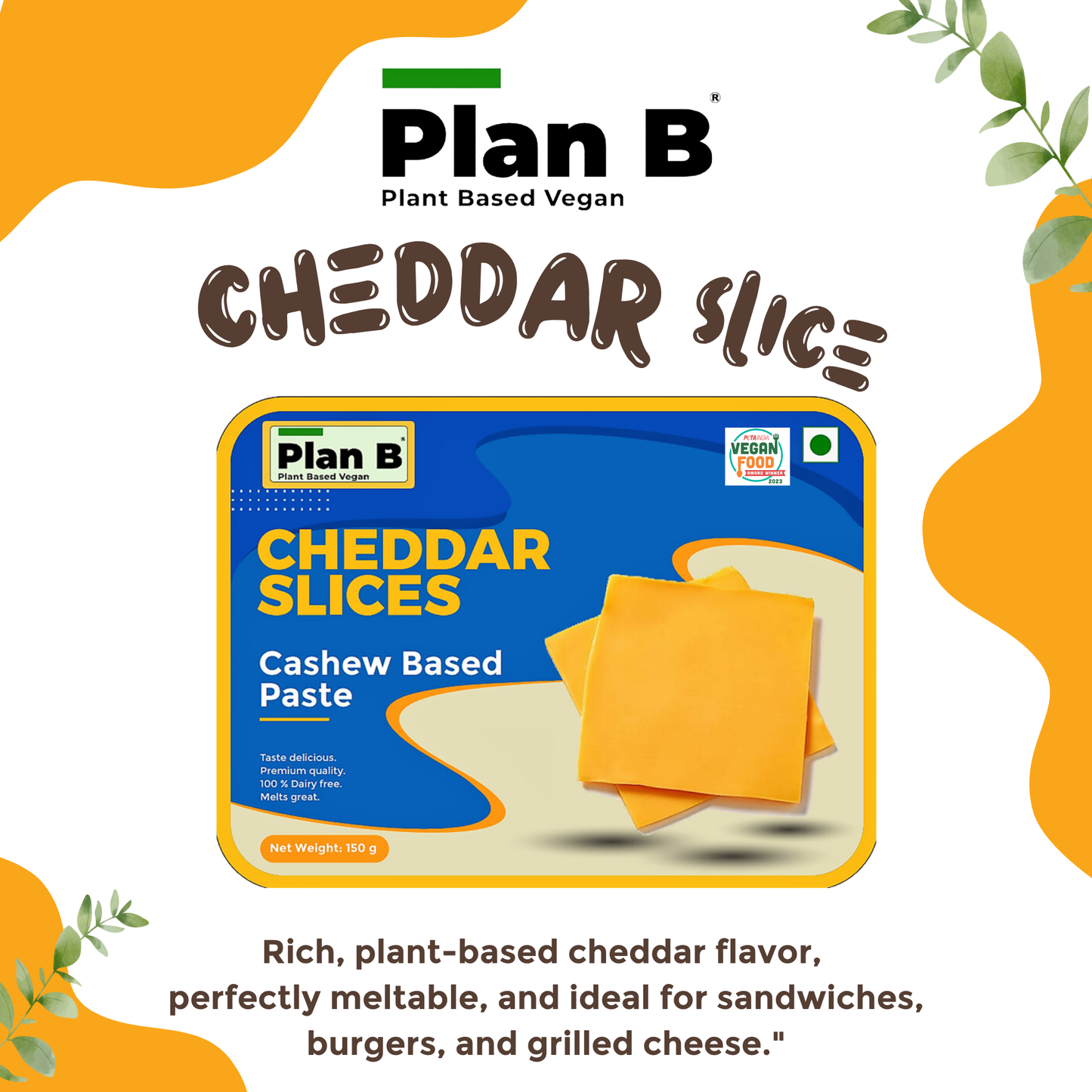 Plan B Cheddar Slices 150 g