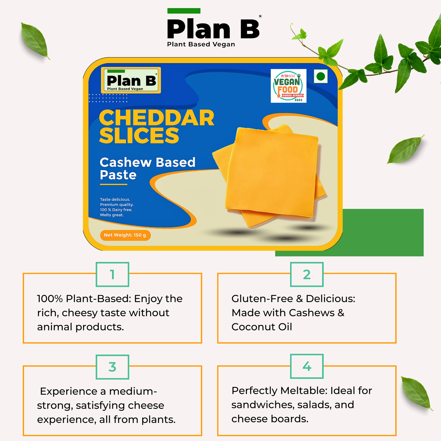 Plan B Cheddar Slices 150 g