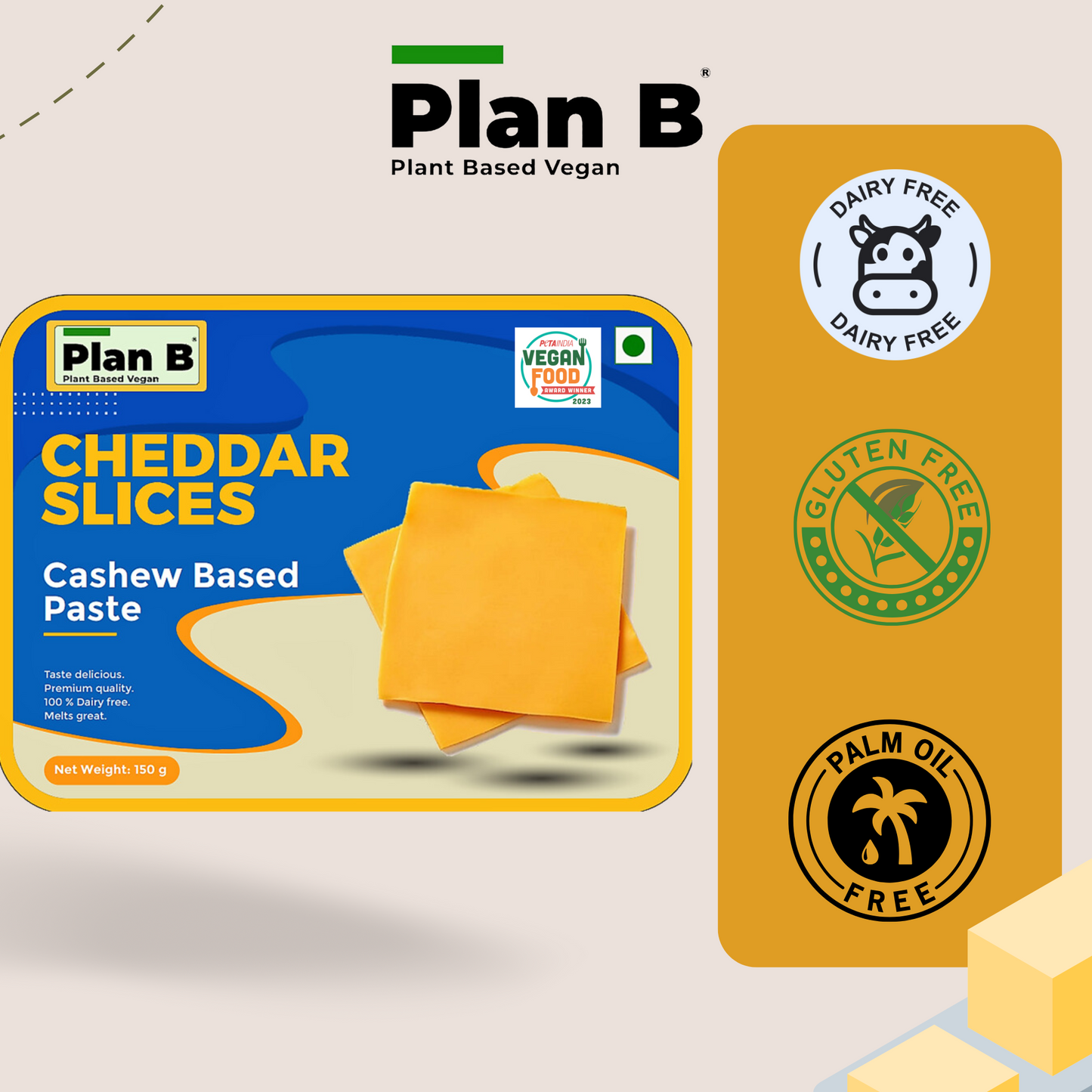 Plan B Cheddar Slices 150 g