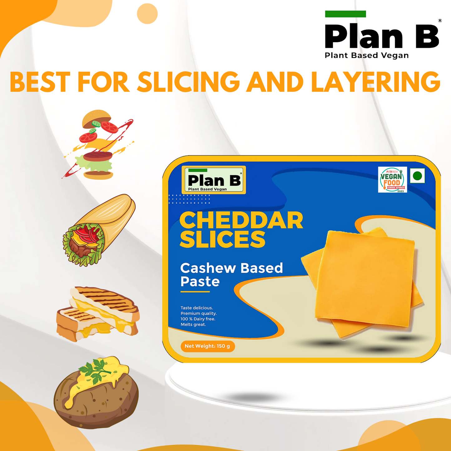 Plan B Cheddar Slices 150 g