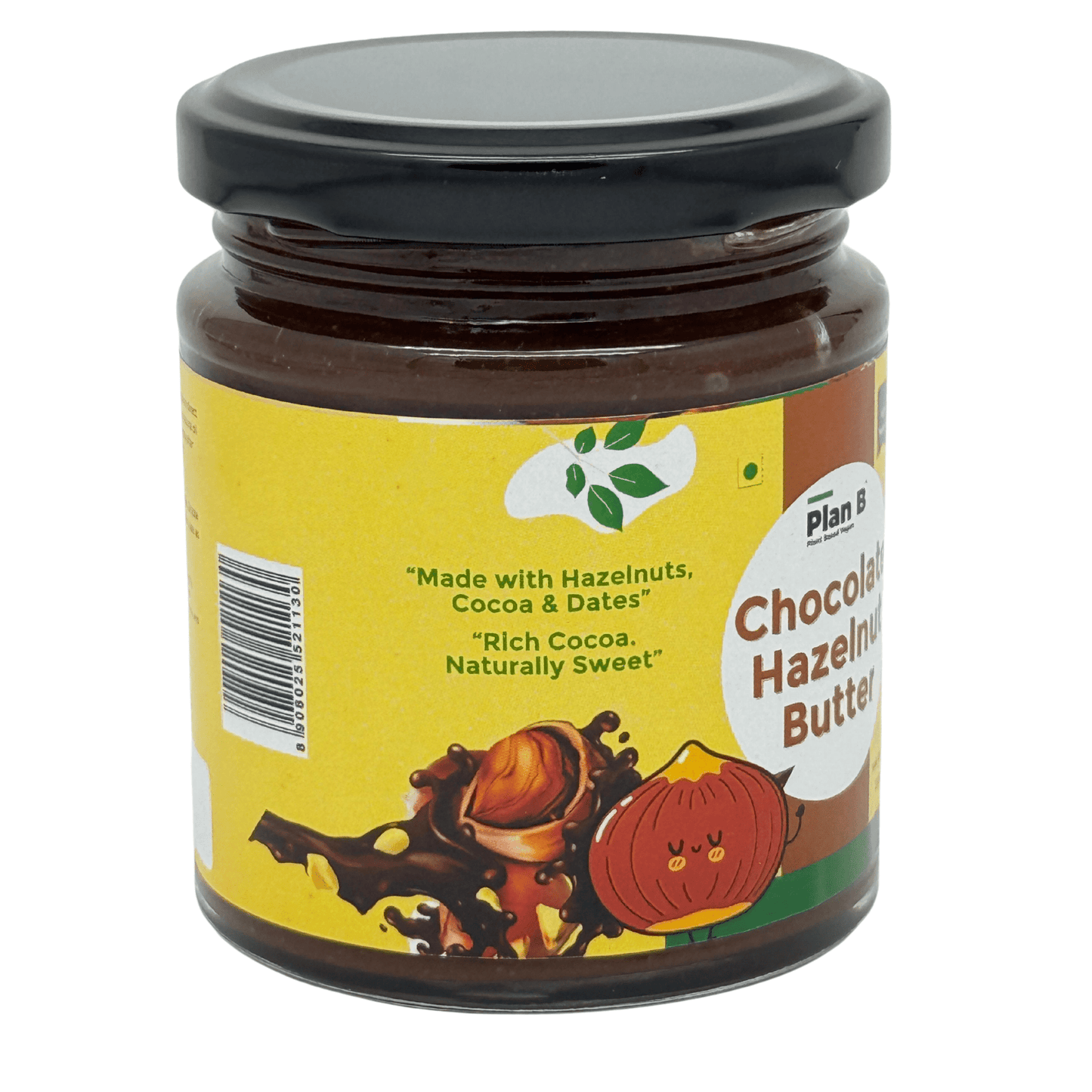 Plan B Chocolate Hazelnut Spread | Vegan Chocolate Spread with Roasted Hazelnuts & Cocoa | No Added Sugar, Dairy-Free, Gluten-Free | Healthy Chocolate Treat | High Protein Plant-Based Spread | 200g Jar