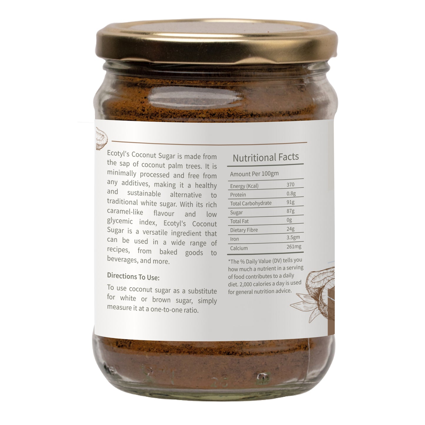 Ecotyl Coconut Sugar | Blossom Sugar | Natural Sweetener | 300g