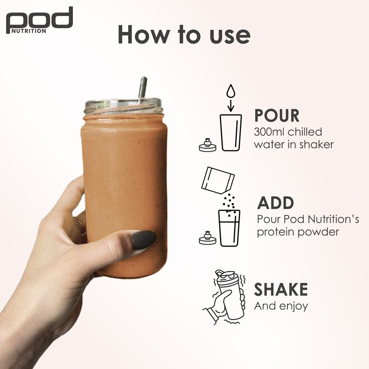 POD NUTRITION Pea Protein Isolate Powder | Vegan Plant Protein, No Added Sugar, Dairy Free| Clean & Easy to Digest with Essential Amino Acids (Chocolate Hazelnut Sachet Pack of 15)