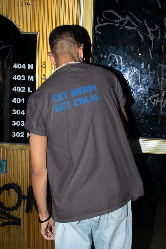 Cut Harm Get Calm (Hippie) (male/unisex-vd-t-shirt)