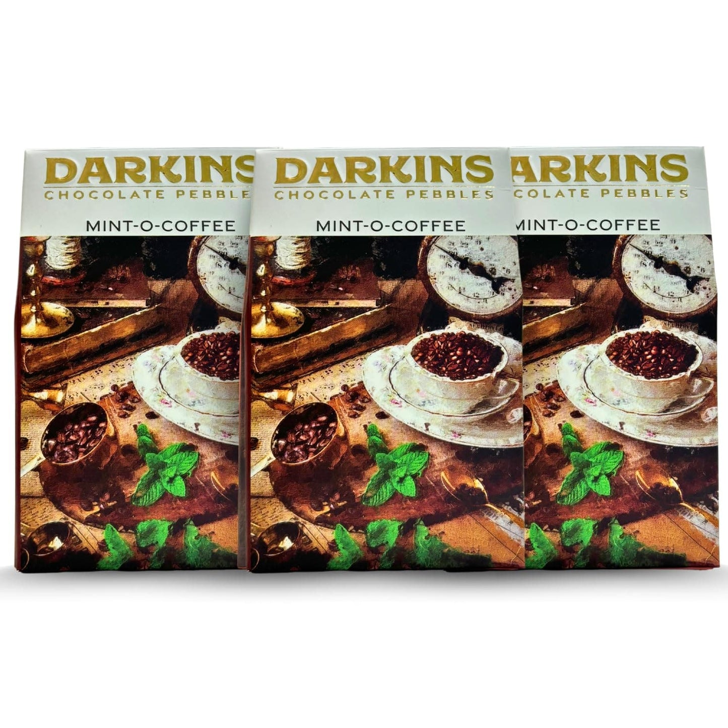 DARKINS Mint-O-Coffee Chocolate Pebbles | Coated Coffee Beans Roasted | 50g Each Pack of 3