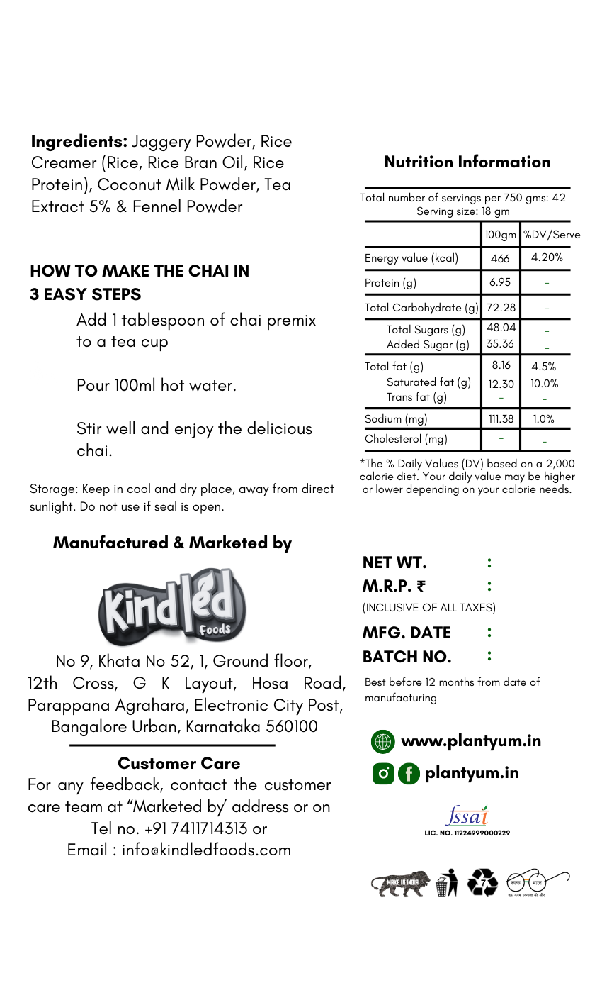 Jaggery Tea Premix - Fennel (Saunf) - Super Saver - 750g