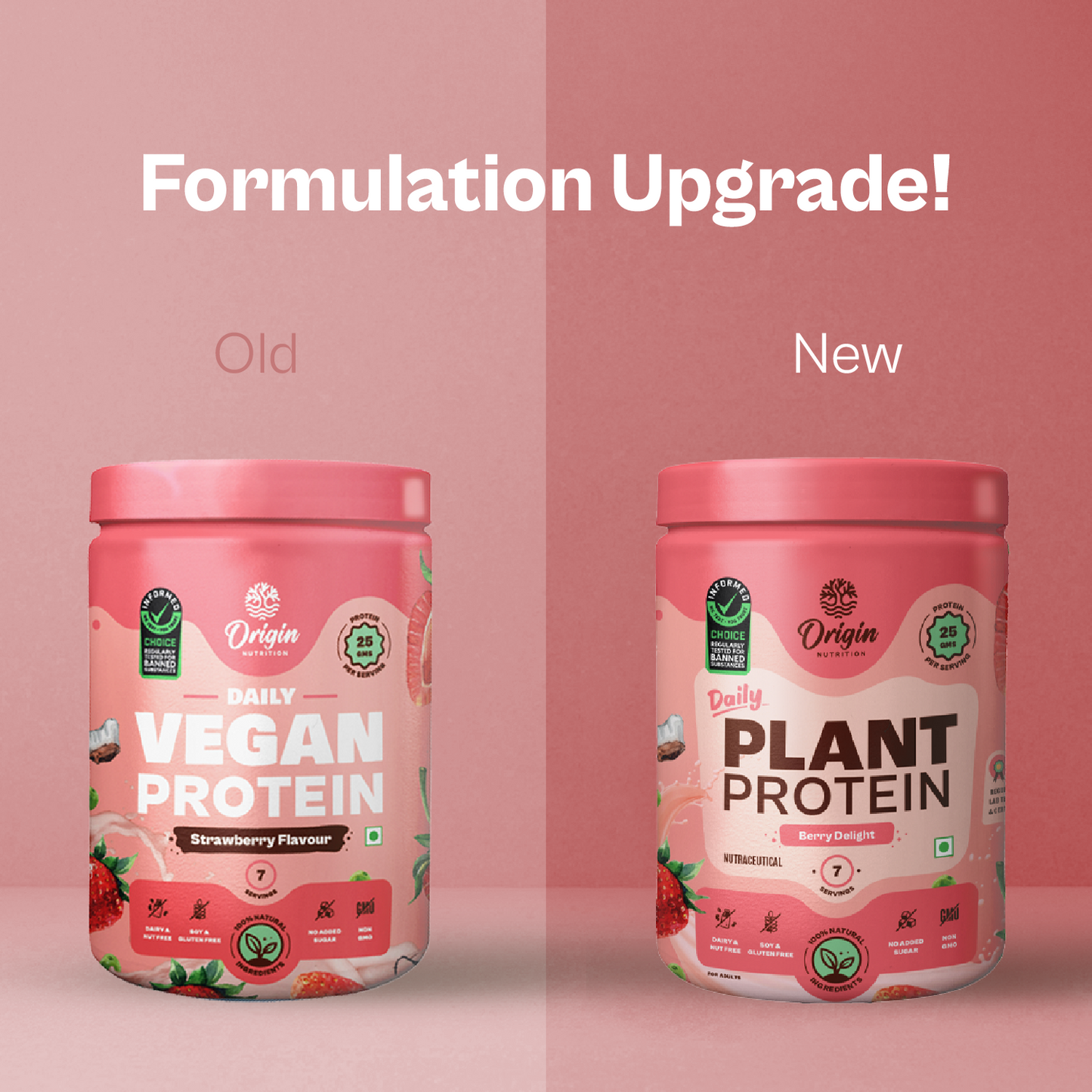 Origin Nutrition Daily Plant Protein Strawberry Flavour , 286g