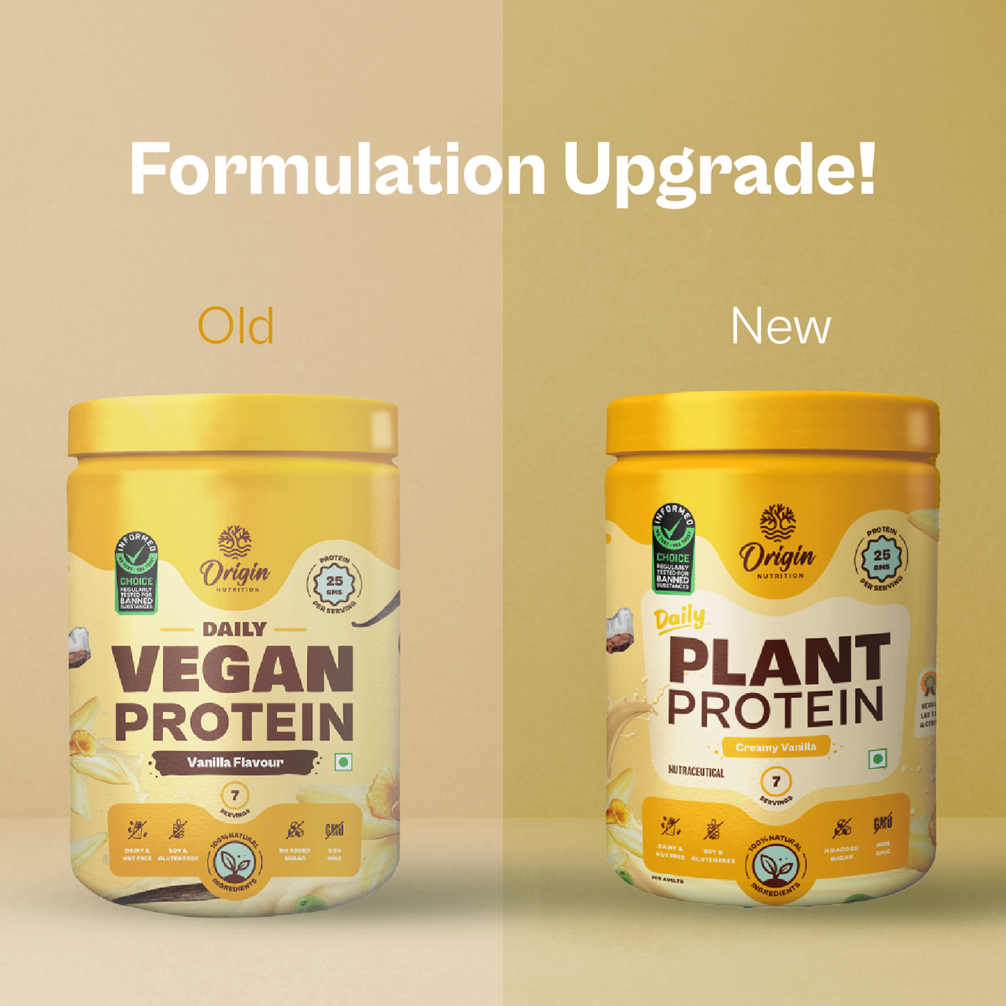 Origin Nutrition Daily Plant Protein Vanilla Flavour , 278g