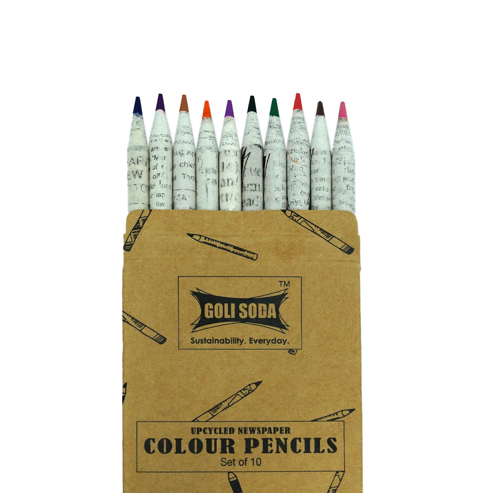 Goli Soda Newspaper Colour Pencils ( 10 Colours )