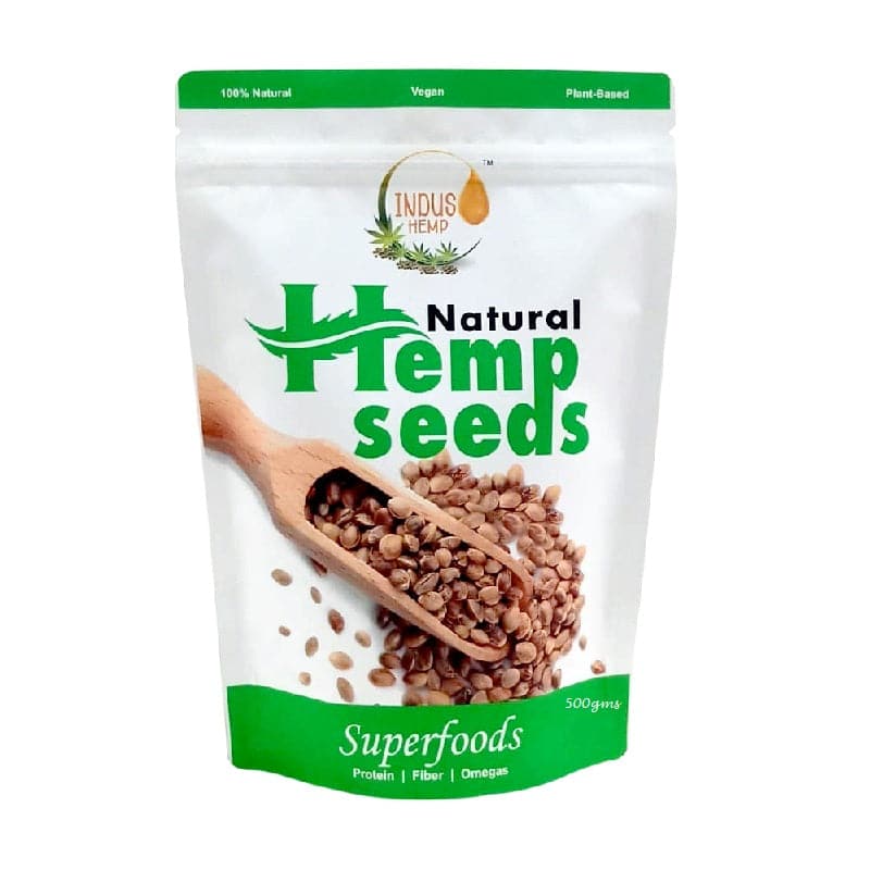 INDUS HEMP - NATURAL HEMP SEEDS | Rich in protein & Dietary Fibre | Boosts Immunity | Plant based and Gluten-free