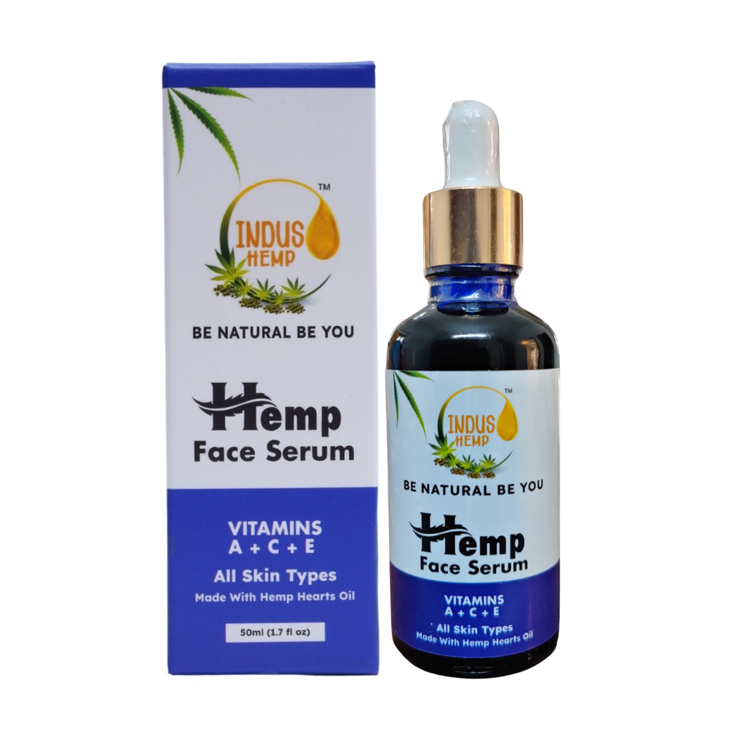 Indus Hemp Face Serum | VITAMINS A + C + E | All Skin Types | 50ml