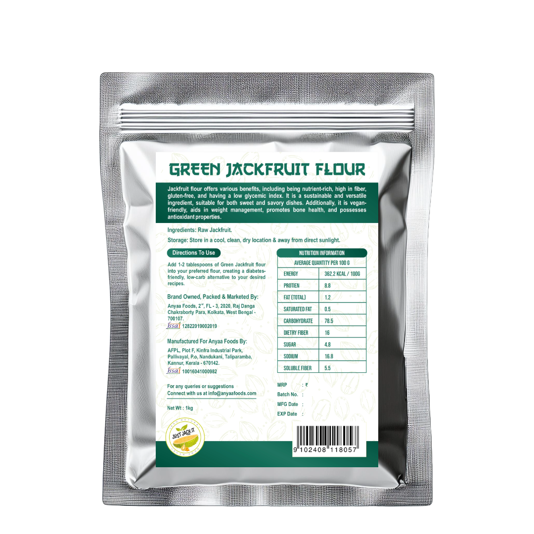 Just Jack It Green Jackfruit Flour | Gluten Free | 100% Plant Based 1kg Pack