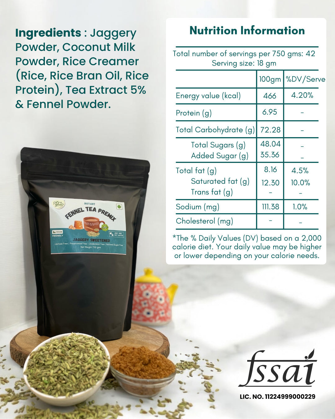 Jaggery Tea Premix - Fennel (Saunf) - Super Saver - 750g