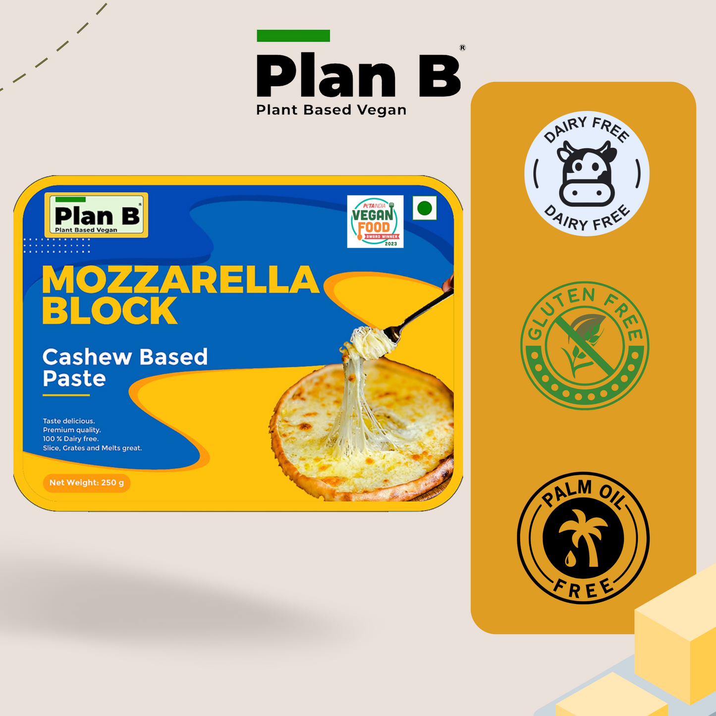 Plan B Mozzarella Block 250 g