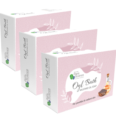 Atrimed Plant Science Oyl Bath Mustard Oil Soap | For Youthful & Radiant Skin 75g (Pack of 3)