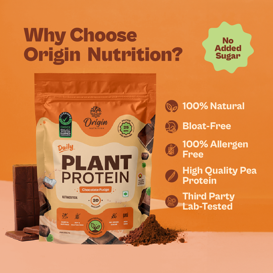 Origin Nutrition Daily Plant Protein Chocolate Flavour , 816g