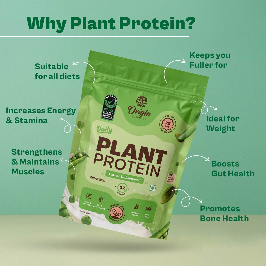 Origin Nutrition Daily Plant Protein Unflavoured , 975g