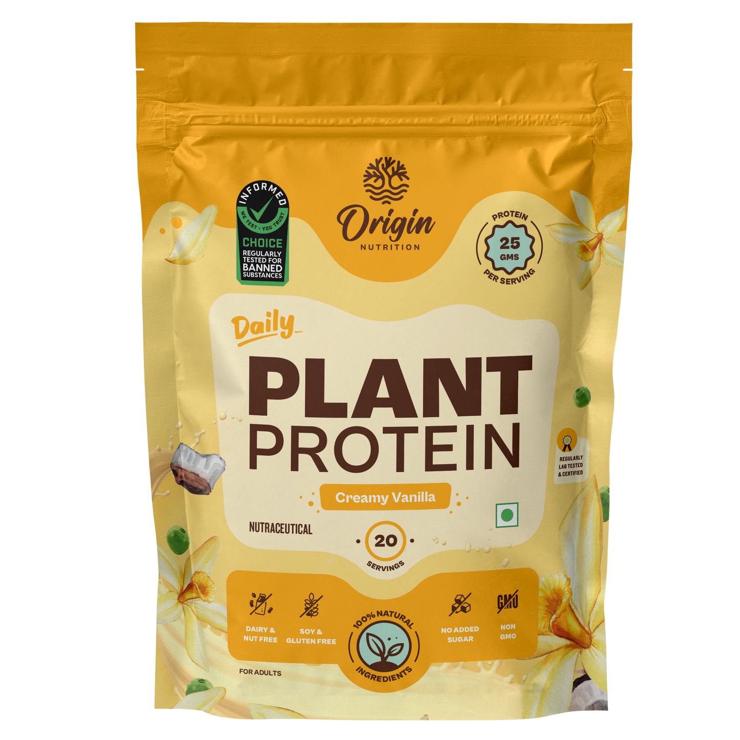 Origin Nutrition Daily Plant Protein Vanilla Flavour , 794g