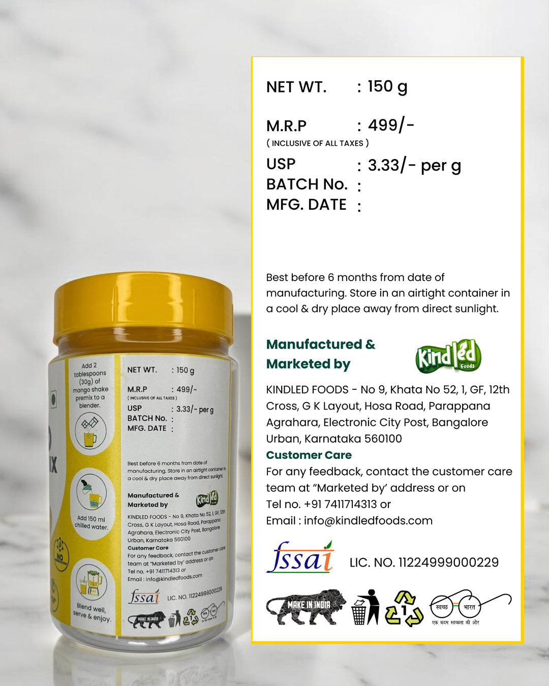 Plant Yum Mango Shake Premix