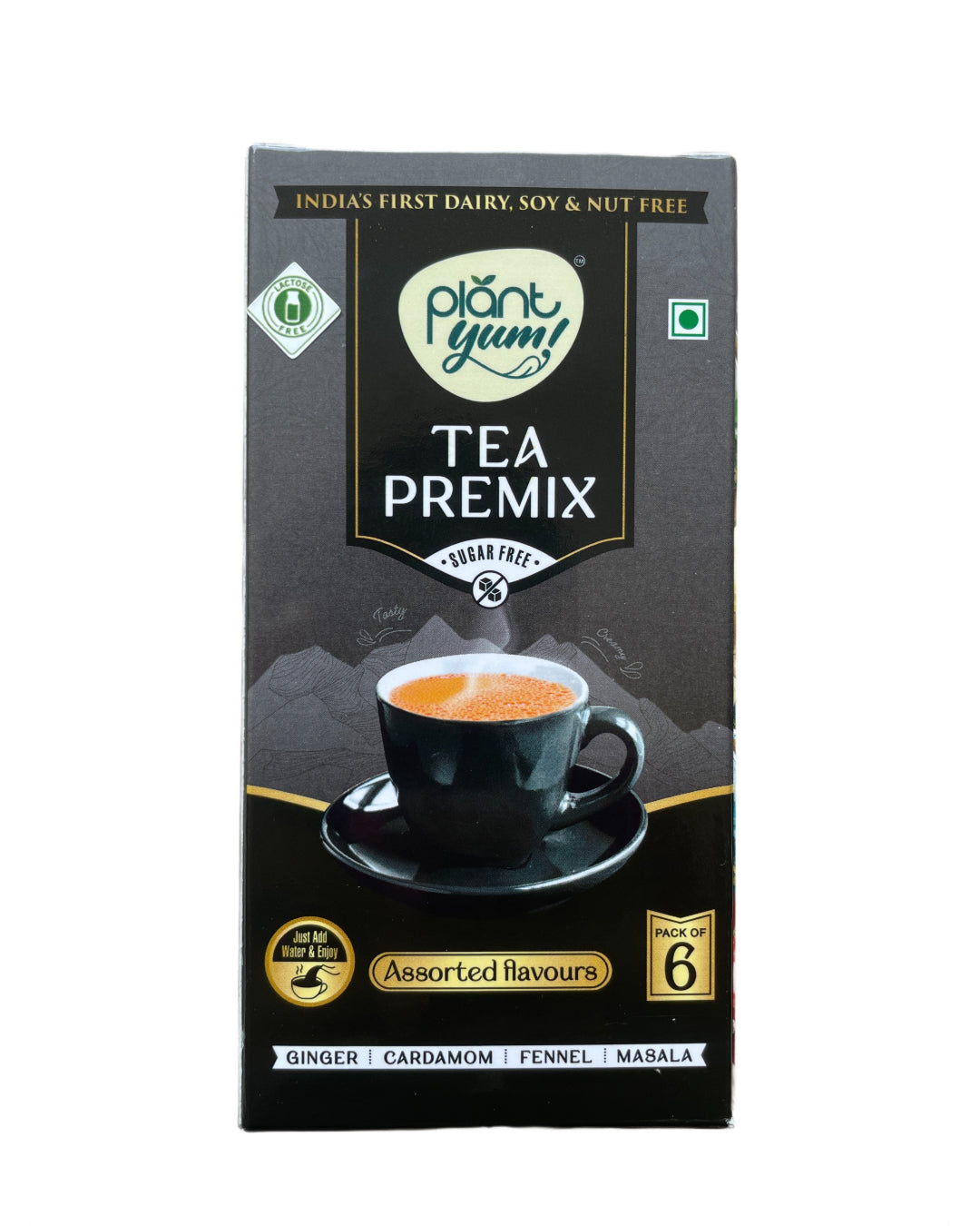 Plant Yum Assorted Tea Premix – No Added Sugar | Dairy-Free Instant Chai | Pack of 6/12