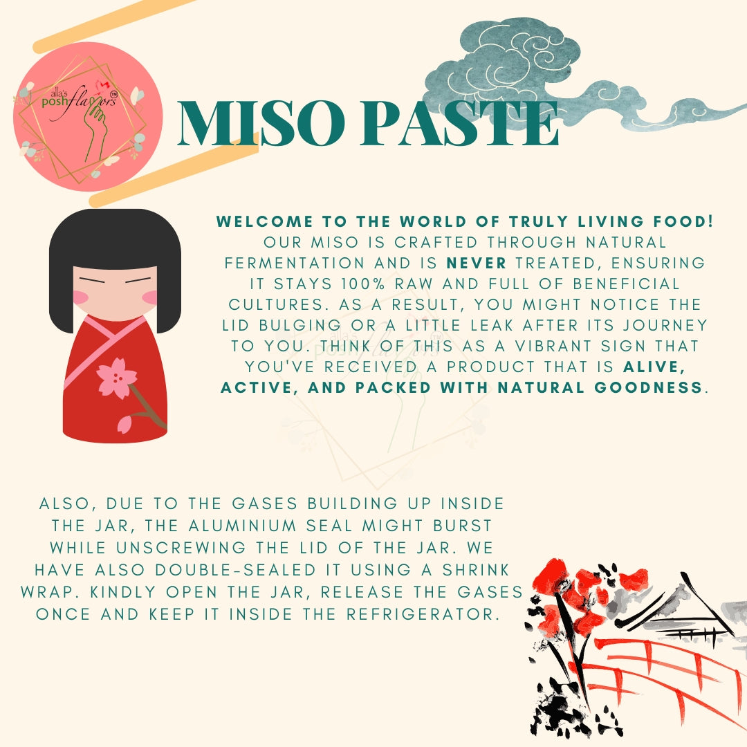 Alla's Posh Flavors Light Soy Miso Paste – Authentic Japanese Recipe | Handcrafted in India Under Japanese Miso Master | 100% Natural, Unpasteurized & Rich in Live Koji Probiotics (250 grams Jar)