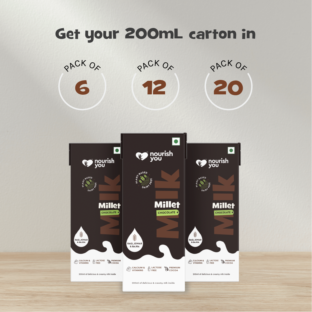Nourish you Plant based Chocolate Millet Beverage ( 200 ml Tetra Pack )