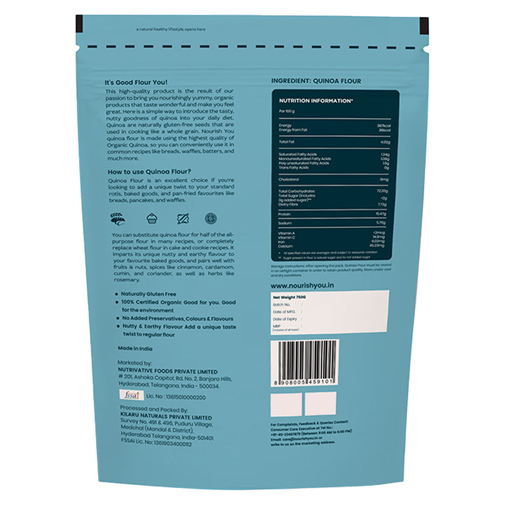 Nourish You Gluten-Free Quinoa Flour (Atta, 750gm)