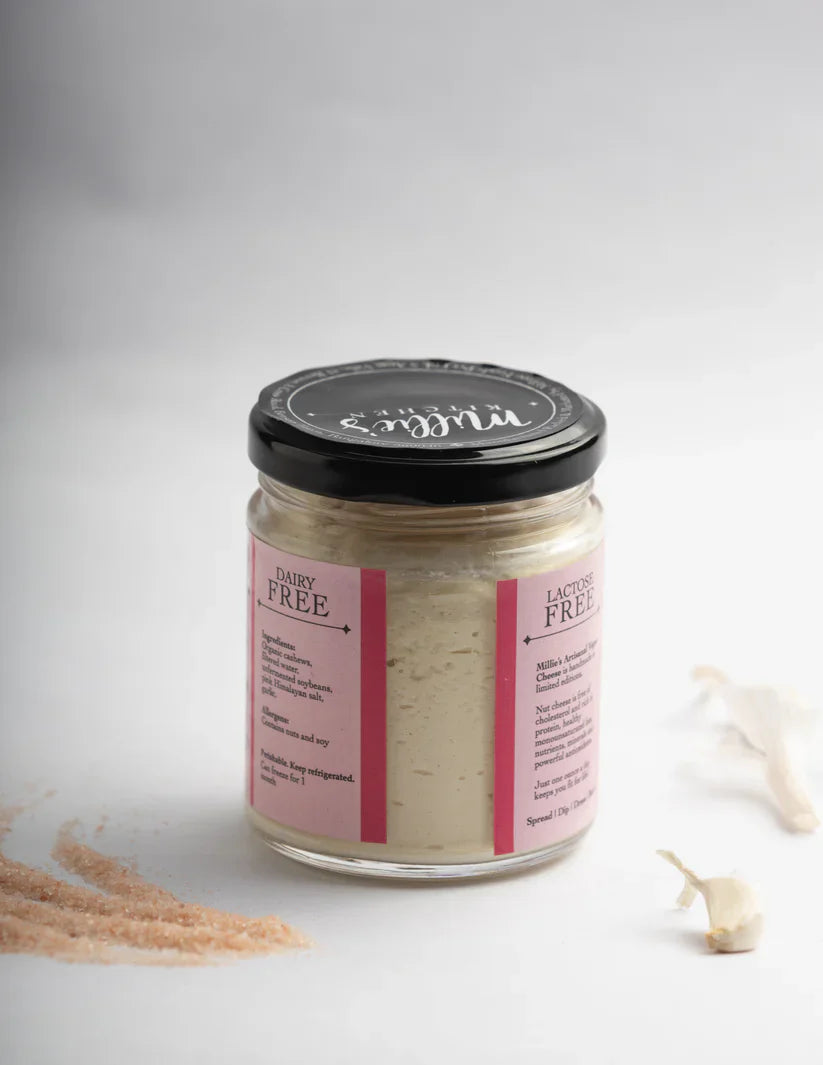 Millie's Kitchen | Garlic and Pink Himalayan Salt Cheese Spread | 175 gms