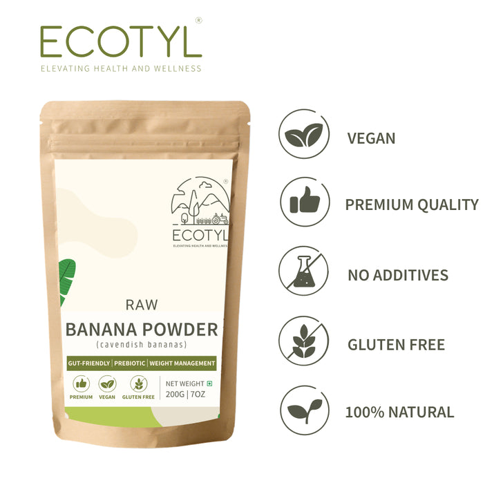 Ecotyl Raw Banana Powder | Prebiotic Superfood | Supports Gut Health | 200g