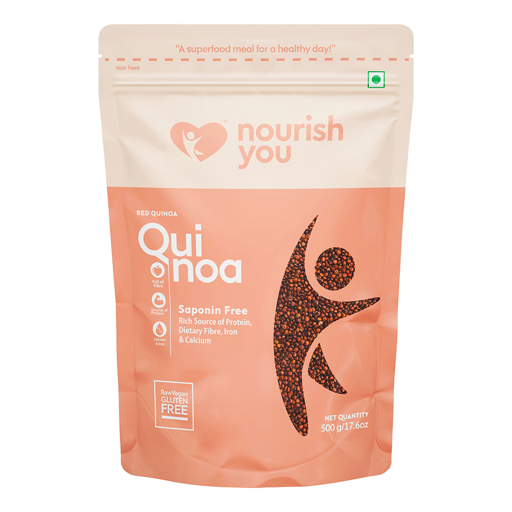 NOURISH YOU Red Quinoa (500g) - Gluten free, Proteins, and Fibers.