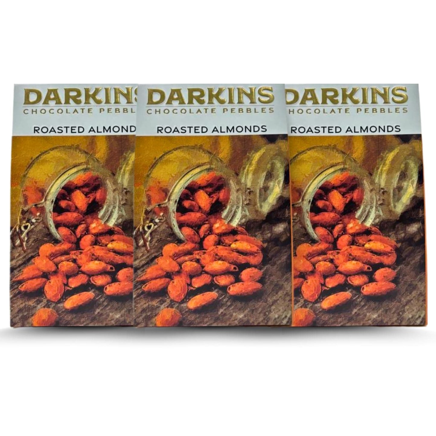 DARKINS Roasted Almond Chocolates Pebbles| Crunchy Almond Chocolate | 50g Each Pack of 3