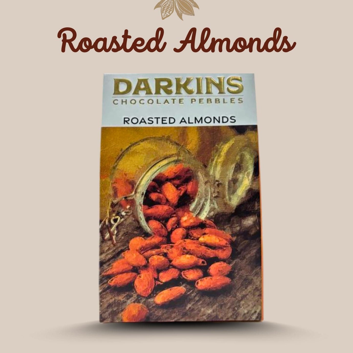 DARKINS Roasted Almond Chocolates Pebbles| Crunchy Almond Chocolate | 50g Each Pack of 3