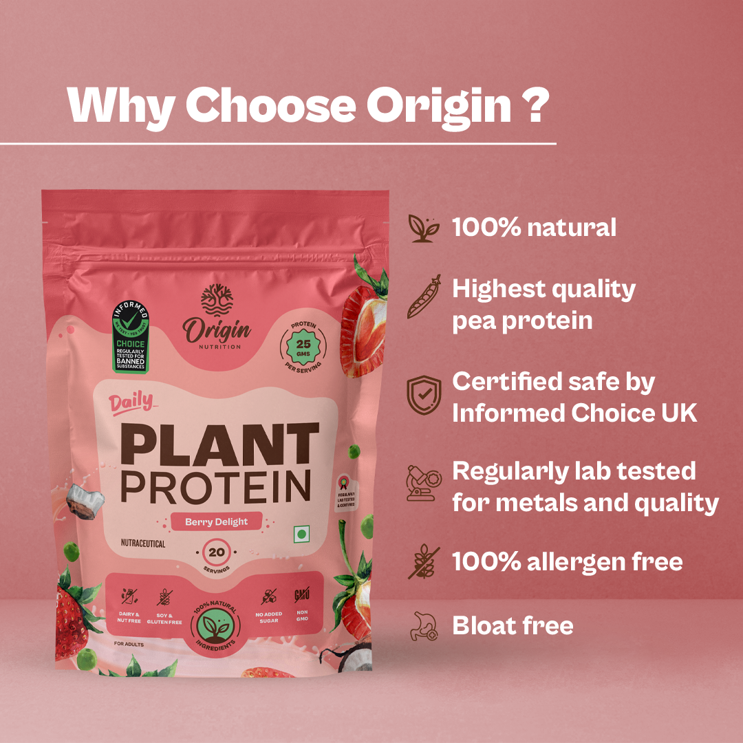 Origin Nutrition Daily Plant Protein Strawberry Flavour , 818g