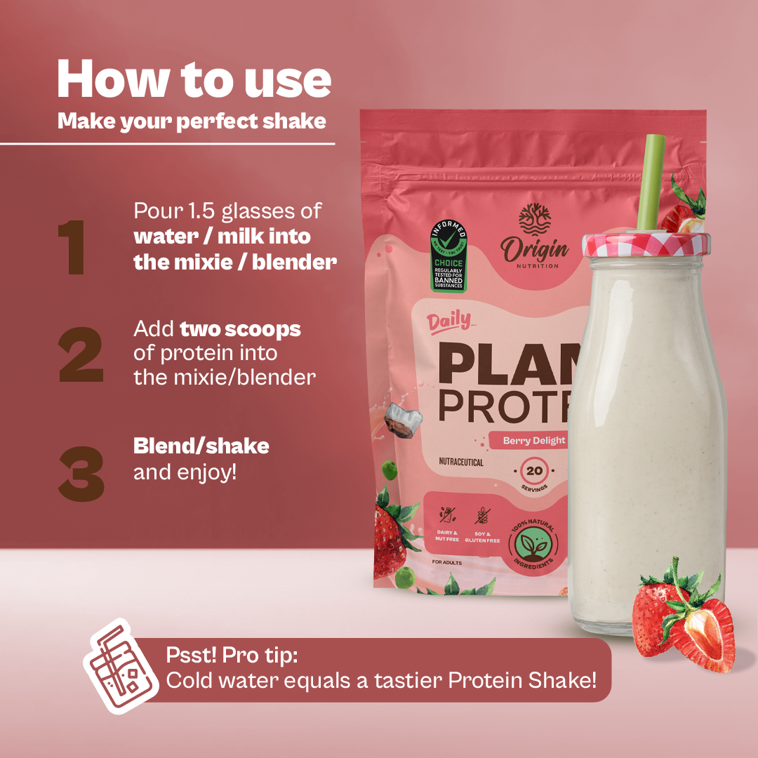 Origin Nutrition Daily Plant Protein Strawberry Flavour , 818g