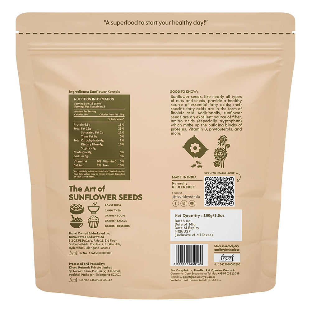 NOURISH YOU Raw Sunflower Seeds (100G)