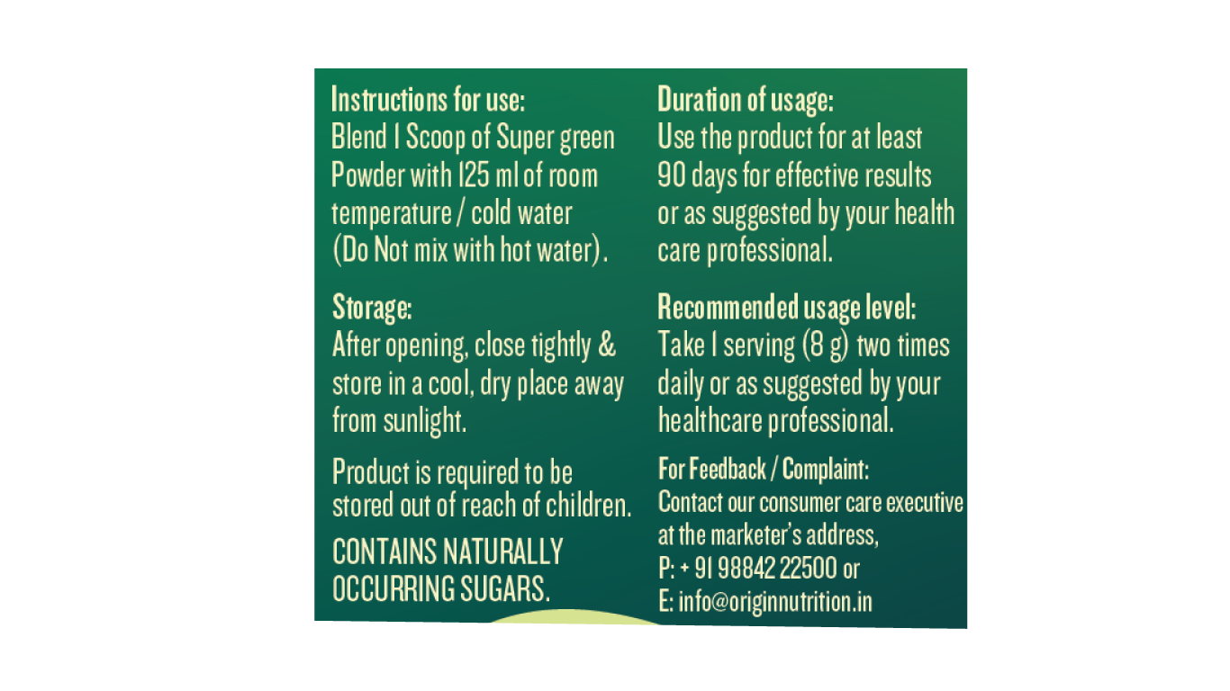 Origin Nutrition SuperGreens 100% Natural with 23 superfoods (120 g, Green Apple SorbetOrigin Nutrition Supergreens (Green apple flavour) 100% Natural Ingredients with 23 Superfoods & No Added Sugar for Daily Health, Digestion, Energy & Immunity