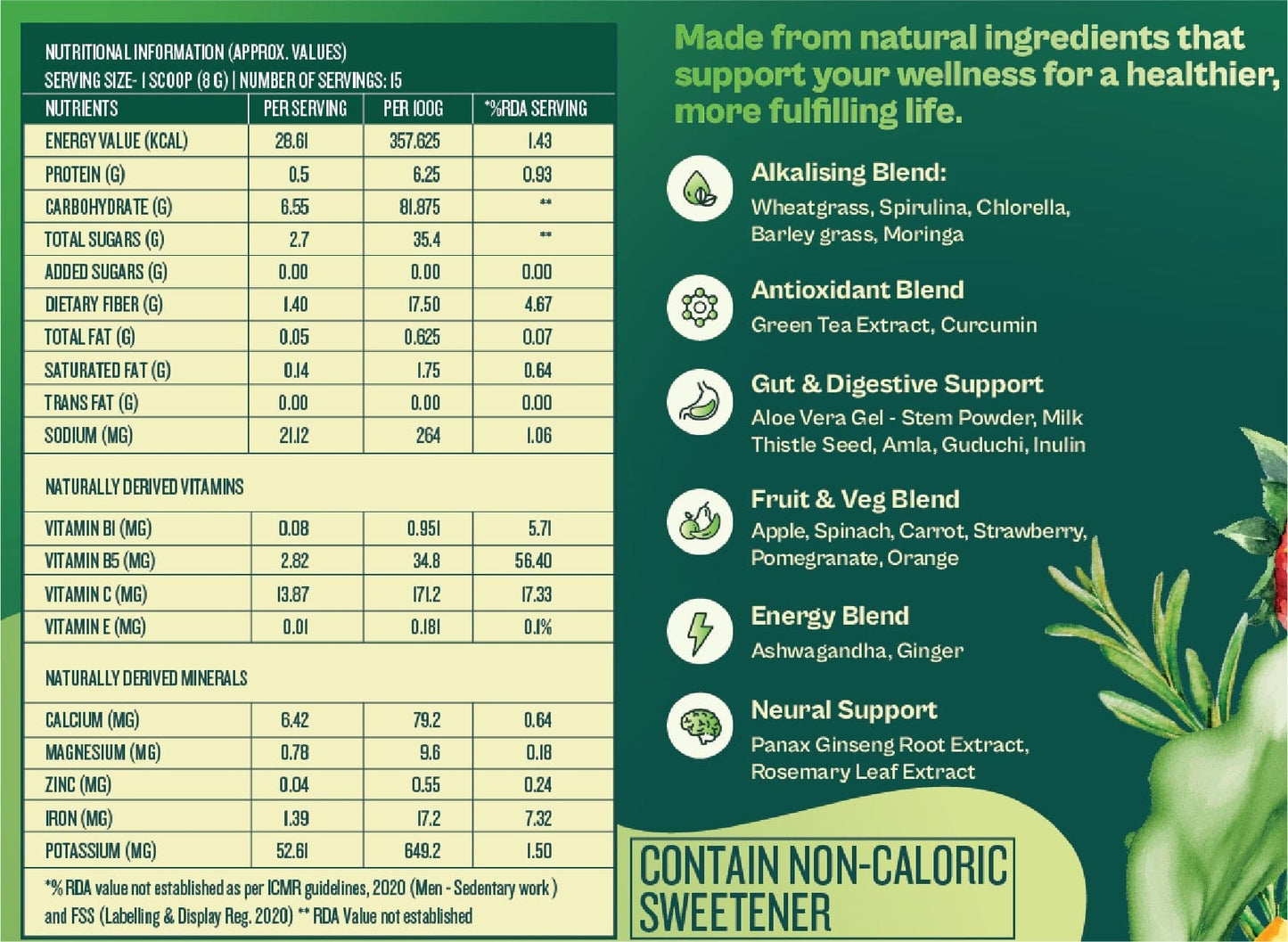 Origin Nutrition SuperGreens 100% Natural with 23 superfoods (120 g, Green Apple SorbetOrigin Nutrition Supergreens (Green apple flavour) 100% Natural Ingredients with 23 Superfoods & No Added Sugar for Daily Health, Digestion, Energy & Immunity