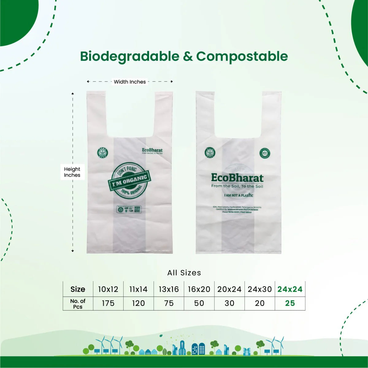 Biodegradable and Compostable U-cut Carry Bags | Multi Purpose Bags