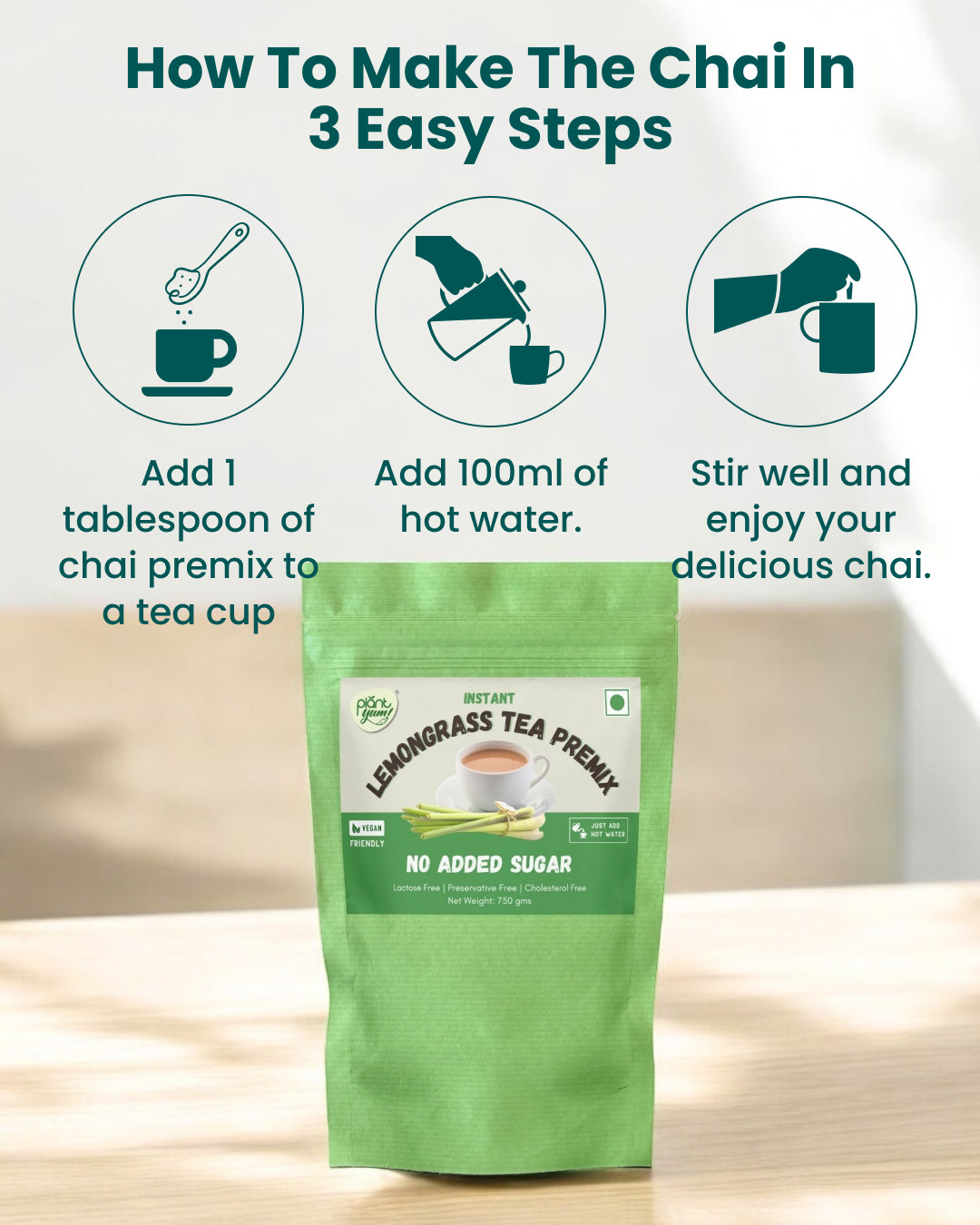 No Added Sugar Tea Premix - Lemongrass (750g)