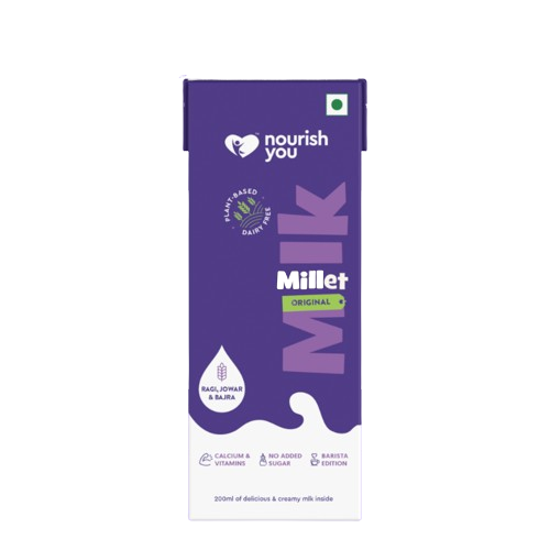 Nourish you Vegan Plant- Based Millet Beverage Original (200 ml Tetra Pack).