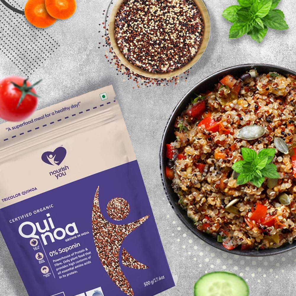 NOURISH YOU Organic Raw Gluten-Free Tricolor Breakfast Quinoa (500g).